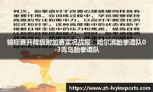 锦标赛升降级附加赛实况战报：哈尔滨跆拳道队0-3青岛跆拳道队